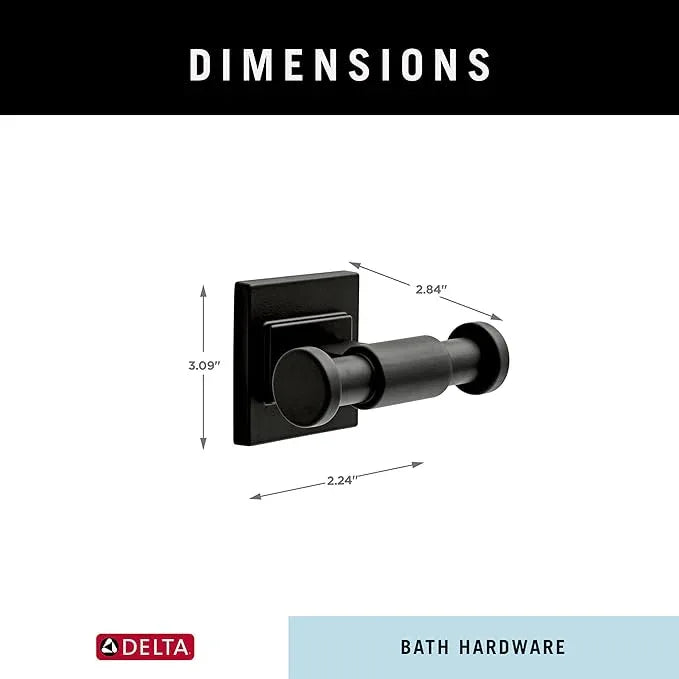 Delta Faucet McLaren (1-Pack) Towel/Robe Hook for Bathroom, Matte Black, Wall Mounted MCL35-MB - ModernBath