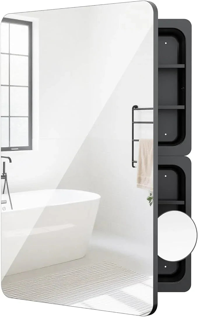 Rresyet 24×36 Bathroom Mirror Cabinet with 3X Magnifying Mirror, Adjustable Shelves, Bathroom Mirror with Storage, Recessed or Wall Mounted Medicine Cabinet for Jewelry,Masks & Beauty Tools - ModernBath