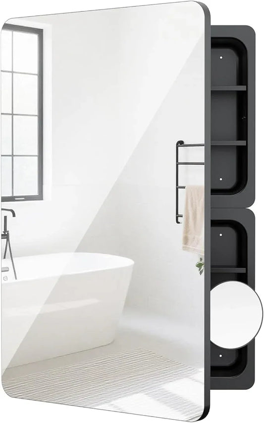 Rresyet 24×36 Bathroom Mirror Cabinet with 3X Magnifying Mirror, Adjustable Shelves, Bathroom Mirror with Storage, Recessed or Wall Mounted Medicine Cabinet for Jewelry,Masks & Beauty Tools - ModernBath
