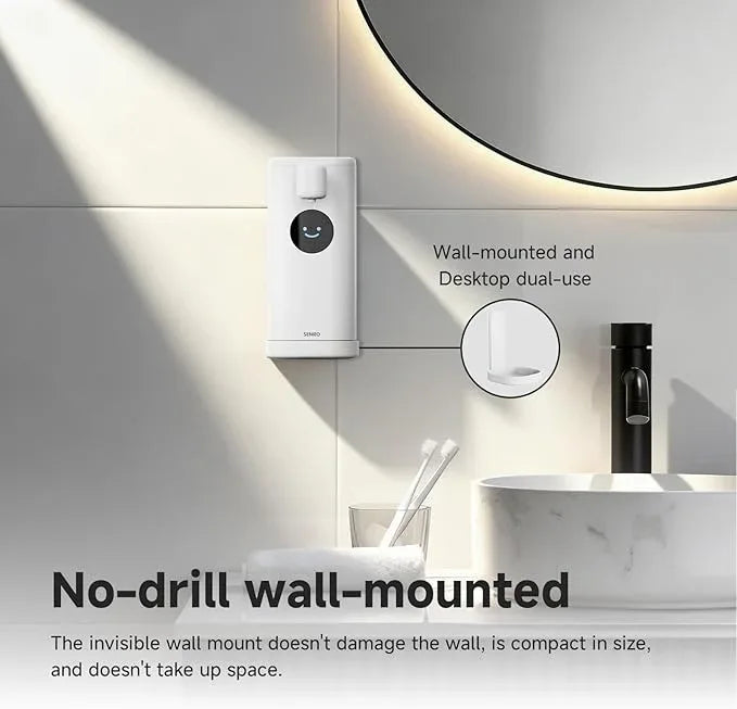 Automatic Foaming Soap Dispenser, 350ml Touchless Smart Hand Soap Dispenser with LED Smile Timer, Type-C Rechargeable 180-Day Battery, IPX7 Waterproof, Wall Mounted for Bathroom & Kitchen (White) - ModernBath