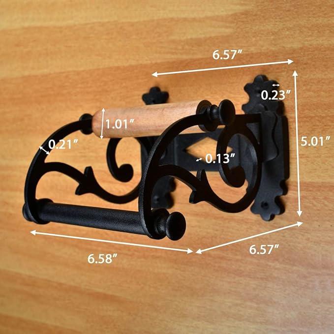 Renovators Supply Manufacturing Toilet Paper Holder Stand Wall Mount 6.5 in.Black Aluminum Toilet Paper Roll Holder with Mounting Hardware - ModernBath