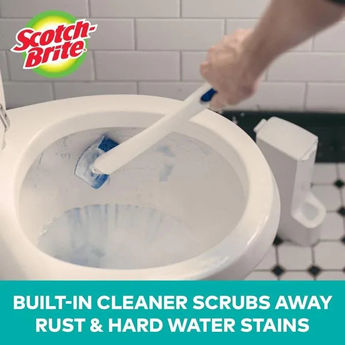 Scotch-Brite Disposable Toilet Scrubber Refills, Removes Rust & Hard Water Stains, 10 Disposable Refills Blue - ModernBath