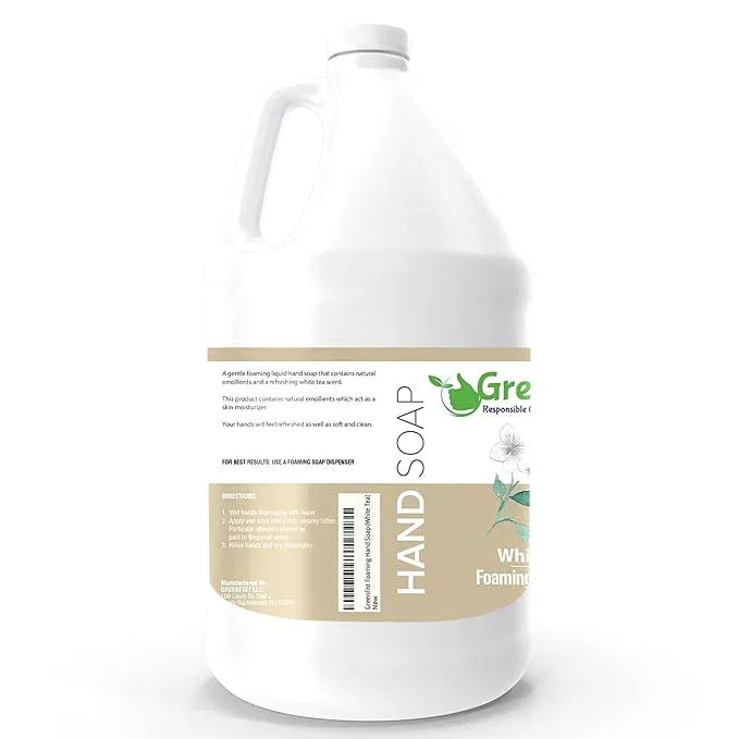 GreenFist Foaming Hand Soap Refills White Tea Scent Jug Foam Refill Made in USA, 128 ounce (1 Gallon) - ModernBath