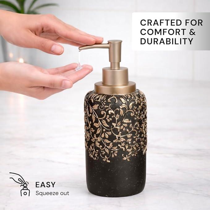 Decozen Bathroom Accessories Set 6Pcs – Soap Dispenser, Toothbrush Holder, Tumbler, Soap Dish & Cotton Swab Jar – Modern Bathroom Decor, Bath Set for Christmas Decor, Stella - ModernBath