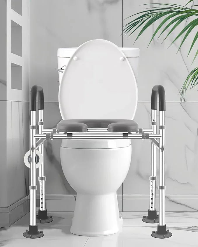 Toilet Seat Riser with Handles, 500lb Raised Toilet Seat, Adjustable Height & Width, Handicap Raised Toilet Chair for Seniors, Fit Any Toilet - ModernBath