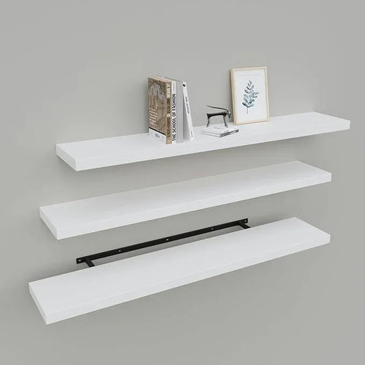 Floating Shelves for Wall Set of 3, 36" White Wall Shelves for Home Decor, Frame Display White Floating Shelf for Living Room, Bedroom, Bathroom, Kitchen - ModernBath