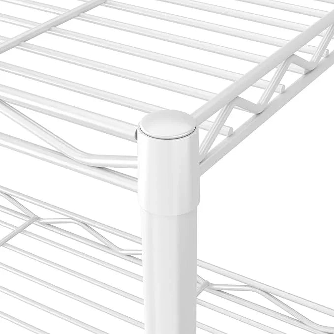 HOMEFORT 5-Tier Wire Shelving 5 Shelves Unit Metal Storage Rack Durable Organizer Perfect for Pantry Closet Kitchen Laundry Organization in White - ModernBath
