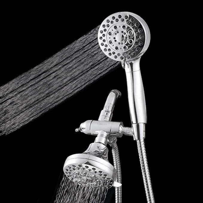 Shower Arm Diverter with Handshower Mount, G1/2 Brass Shower Diverter Valve Bathroom Universal Shower System Replacement for Handheld Shower and Fixed Shower Head(Polished Chrome) - ModernBath