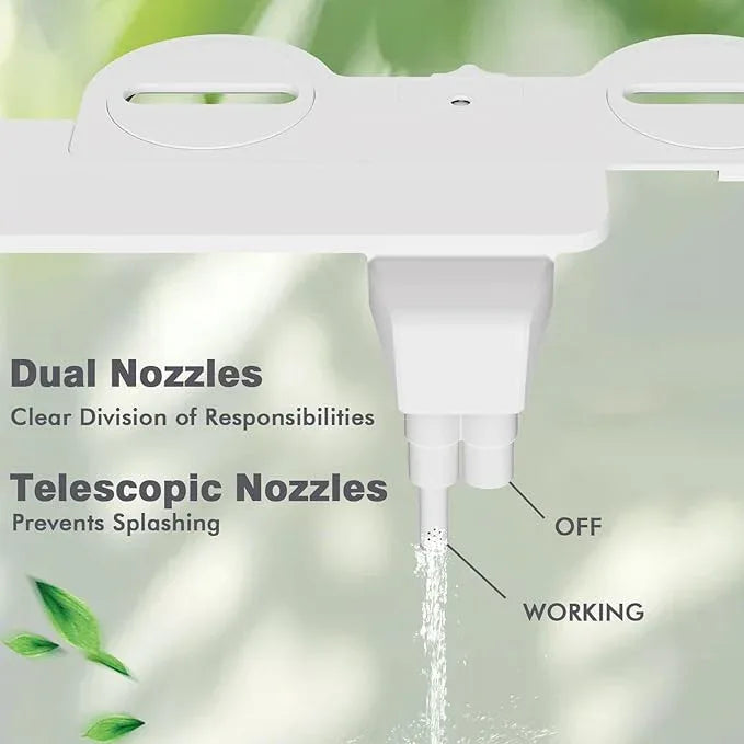 Bidet Attachment for Toilet - Non-Electric Self-Cleaning Dual Nozzles (Feminine & Rear Wash), Adjustable Water Pressure Control, Fresh Cold Water Sprayer - ModernBath