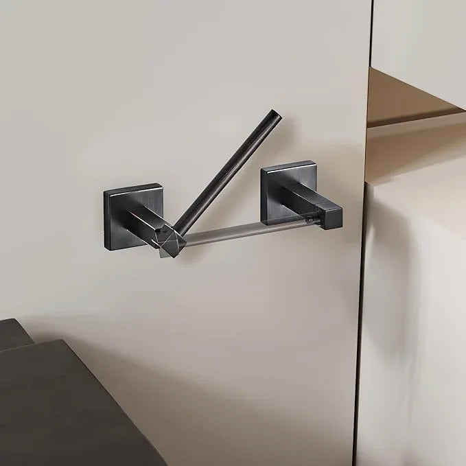 Ruacq Toilet Paper Holder Oil Rubbed Bronze-Toilet Paper Holder Wall Mount Double Post Pivoting Square-Toilet Tissue Roll Holder Rustproof Stainless Steel - ModernBath