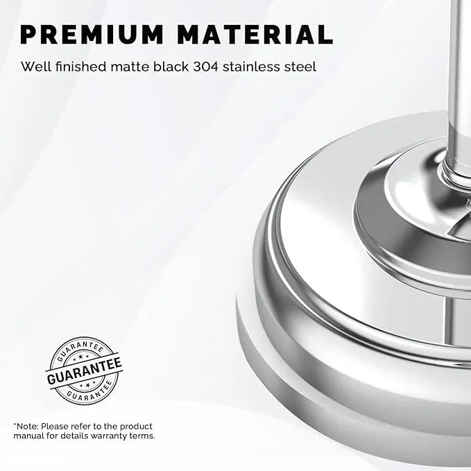 Toilet Paper Holder Stand, Polished Chrome Toilet Paper Holder Free Standing, Post Pivoting Design & Stable Weighted Base SUS304 Stainless Steel for Bathroom(Mega Roll) - ModernBath