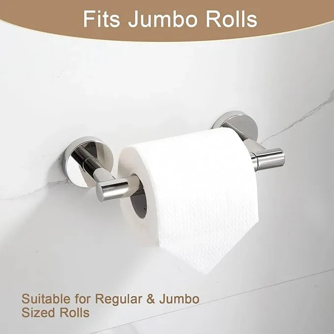 BGL Toilet Paper Holder Mirror Polish Wall Mount, Bathroom Toilet Paper Holder Brushed Nickel SUS 304 Stainless Steel, Double Post Pivoting Toilet Paper Roll Holder for Bathroom RV - ModernBath