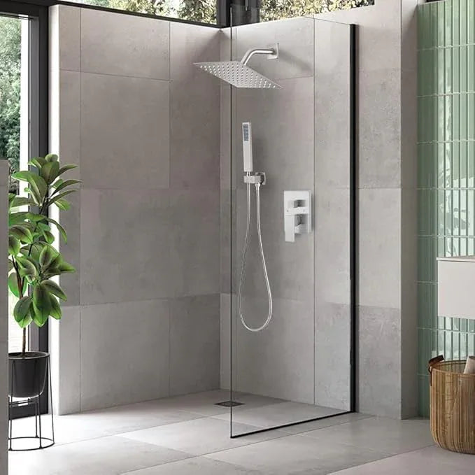 annazom Shower Faucet Set 8 Inch Rainfall Shower Head and Handheld Shower High Pressure Rainfall Shower Head System Shower Faucet Set with Valve and Trim - ModernBath