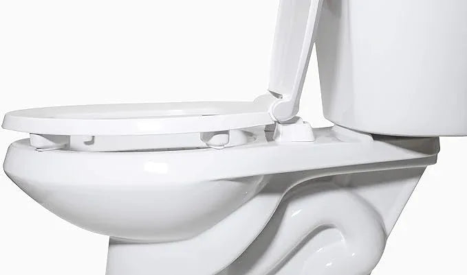 Centoco 2 inch Raised Toilet Seat for Seniors, Elongated, Closed Front with Cover, Plastic, Made in the USA, HL800STS-001, White - ModernBath