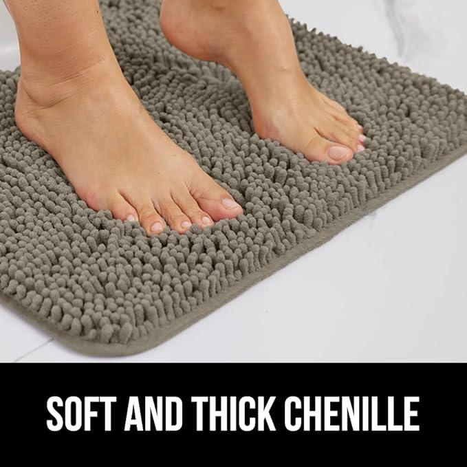 GORILLA GRIP Bathroom Rug Sets, Soft Chenille 2 Piece Area Rugs Set, Toilet Base Mat and 30x20 Carpet, Absorbent Microfiber Washable Mats Dry Quickly, Home Décor and Bath Room Accessories, Latte - ModernBath