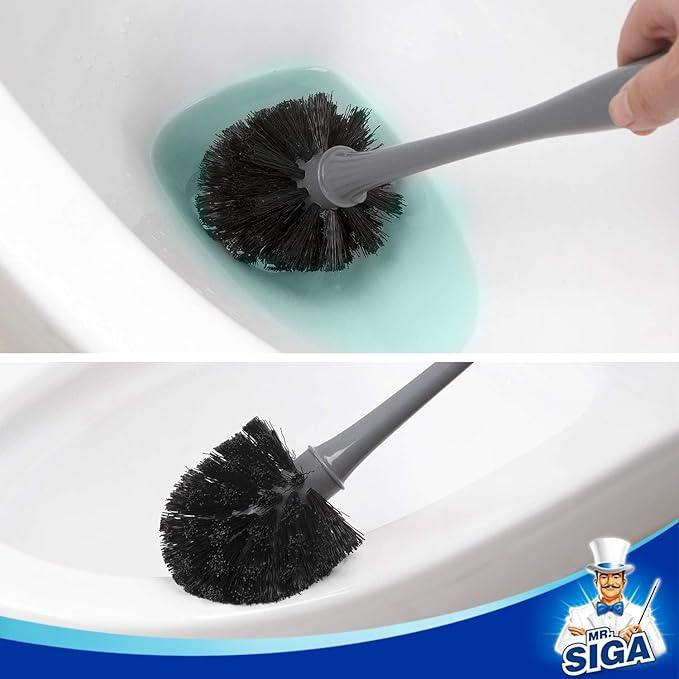 MR.SIGA Toilet Plunger and Bowl Brush Combo for Bathroom Cleaning, Gray, 2 Sets - ModernBath