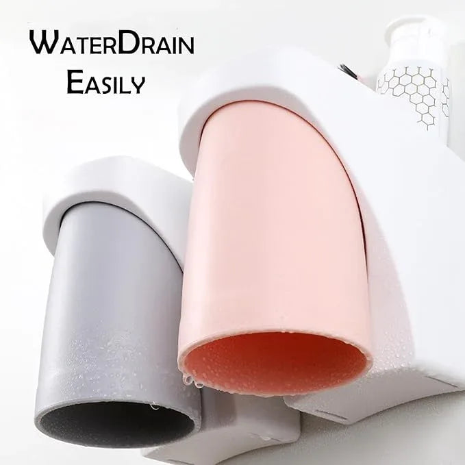 Toothbrush Holder Suction Cup Set, sgzscl Bathroom Storage Organizer Space Saving for Family Members Father Mother and Son/Daughter (Purple White) - ModernBath