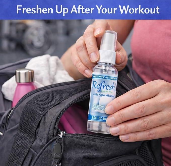 Refresh Liquid Wipe Free - Toilet Paper Spray - Flushable Wet Wipe Alternative for Sensitive Skin with Aloe & Witch Hazel – Eco-Friendly & Septic Safe, 2 oz (3 Pack) - ModernBath