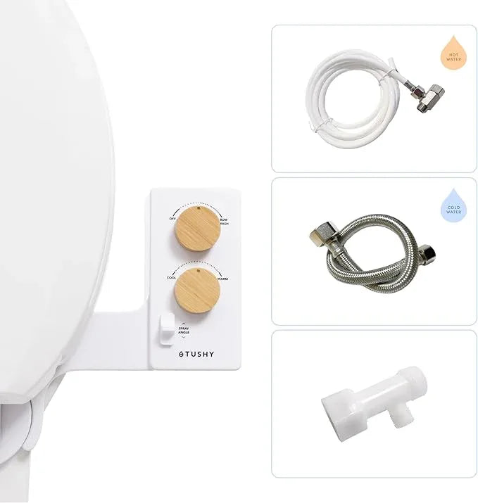 TUSHY 3.0 Spa Bidet Attachment. Cool to Warm Water. It's Time to Replace Toilet Paper, Fresh Water Spray (Requires Sink Access for Optional Temperature Control), Bamboo - ModernBath