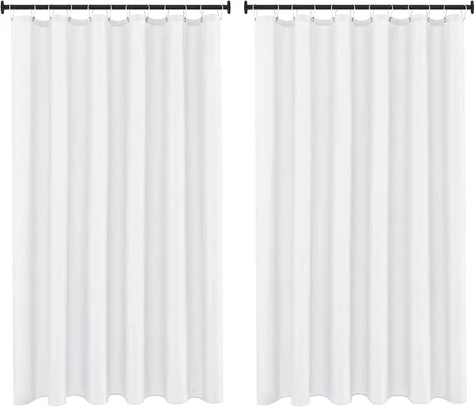 Biscaynebay Fabric Shower Curtain Liner 72x72 Inch-2 Packs White Water Resistant Bathroom Curtains-Hotel Soild Polyester Shower Liners Washable with Magnets - ModernBath