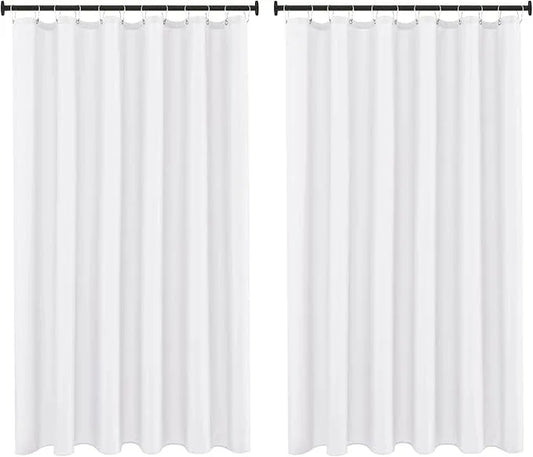 Biscaynebay Fabric Shower Curtain Liner 72x72 Inch-2 Packs White Water Resistant Bathroom Curtains-Hotel Soild Polyester Shower Liners Washable with Magnets - ModernBath