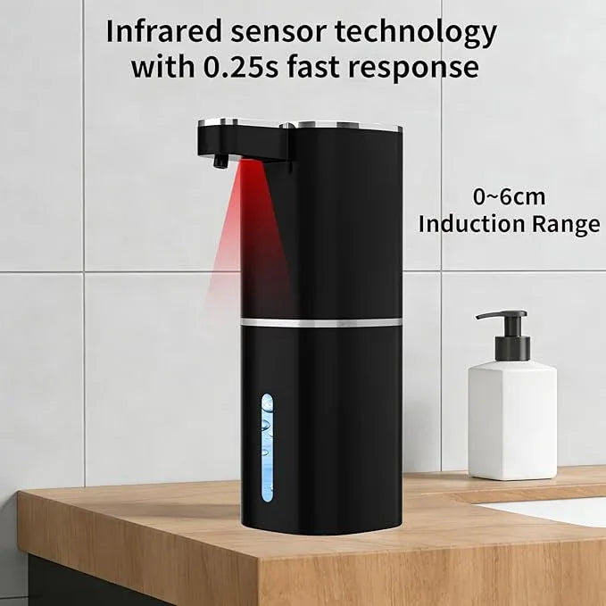 Automatic Foaming Soap Dispenser, Touchless Hand Soap Dispenser, USB Rechargeable, 4 Adjustable Levels, 14.2 oz (420 ml) Large Capacity, for Bathroom, Kitchen & School (Black, Foaming) - ModernBath