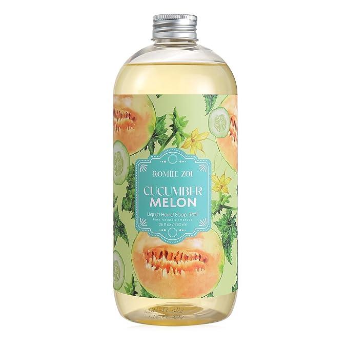 ROMIIE ZOI Liquid Hand Soap Refill, Cucumber&melon, Gentle & Moisturizing Formula, 750 ML/ 26 FL OZ - ModernBath