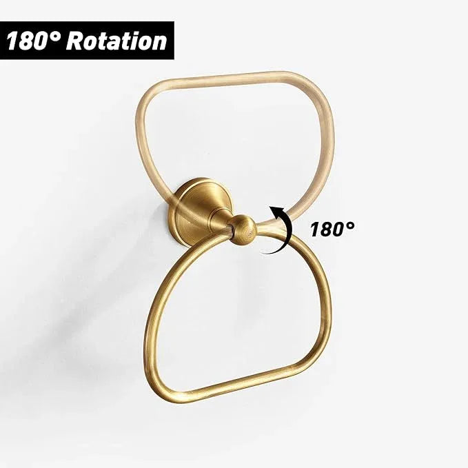 Brass Toilet Paper Holder Towel Ring, Antique Brass Towel Holder Toilet Paper Roll Holder, Rustic Towel Rack Bathroom Accessories Set Hardware 2 Pieces Farmhouse Wall Mounted - ModernBath
