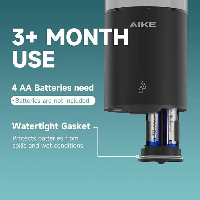 AIKE Automatic Wall Mount Liquid Soap Dispenser for Home and Commercial Bathroom 13.5oz IPX7 Waterproof,Matte Black Stainless Steel - ModernBath