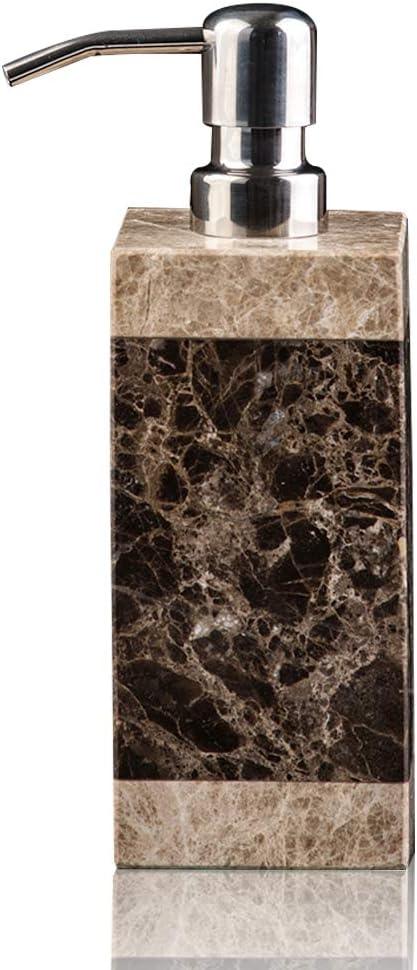Hand Liquid&Lotion Soap Dispenser Pump Bottle Natural Marble for Kitchen Bathroom Countertop Laundry Room Holds Dish Soap Shampoo Laundry Liquid Shower Gel(Coffee Colour) - ModernBath