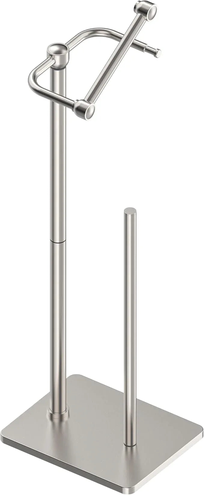 RUACQ Toilet Paper Holder Stand, Bathroom Toilet Paper roll Holder Free Standing with Storage for 4 Rolls, Post Pivoting Design, Stable Weighted Base, SUS304 Stainless Steel (Brushed Nickel) - ModernBath