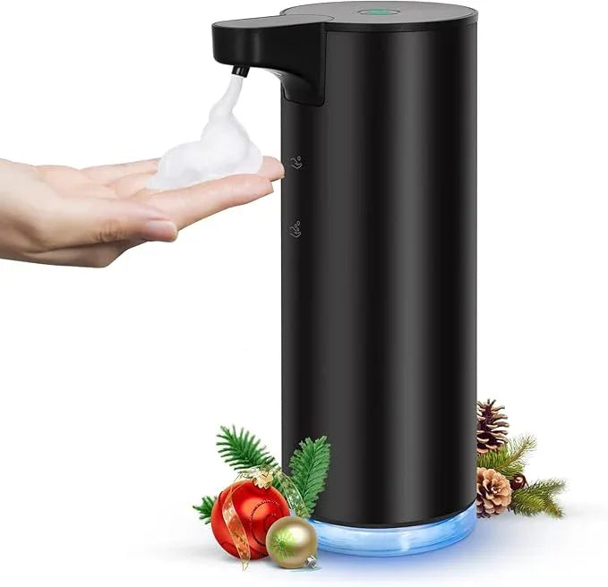 LAOPAO Automatic Soap Dispenser Foaming: Rechargeable Touchless Soap Dispenser Stainless Steel Foam Soap Dispenser for Bathroom Hand Soap Pump for Kitchen Xmas Gift, 9oz, Black - ModernBath
