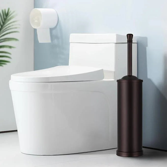 Bronze Toilet Brush and Holder Set,304 Stainless Steel Toilet Bowl Brush and Holder for Bathroom,Heavy Duty Toilet Brush,Durable Scrubbing Bristles,Splash Resistant,Long Hanlde - ModernBath