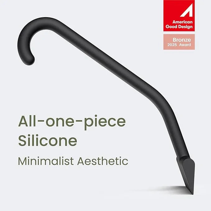 dancemoon JustHang Shower Squeegee for Glass Doors, All-One-Piece Silicone with Built-in Hook Design for Easy Hanging and Cleaning, 10 Inch Black - ModernBath