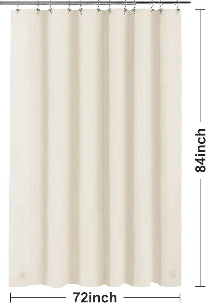 Barossa Design Extra Long Beige Shower Curtain Liner with 3 Magnets - 72" x 84" XL, Waterproof PEVA Lightweight Shower Liner for Bathroom, PVC Free, Metal Grommets - Beige, 72x84 - ModernBath
