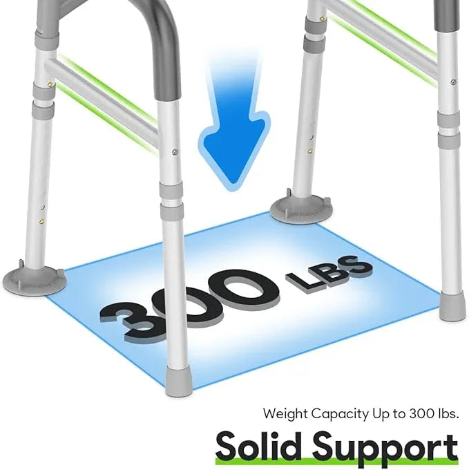 Delog Toilet Safety Rails 300 lb - Adjustable Toilet Safety Frame & Rails, Toilet Safety Rail for Elderly Adults, Toilet Handles for Seniors, Toilet Bars for Elderly & Handicap (Gray) - ModernBath