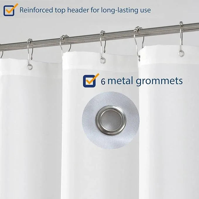N&Y HOME Small Stall Shower Curtain Liner Fabric 32" W x 72" L inch Narrow Size, Hotel Quality, Washable, Water Repellent, White Bathroom Curtains with Grommets, 32x72 - ModernBath