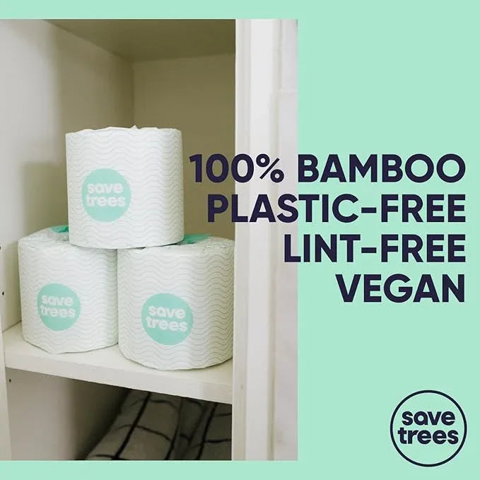 Save Trees Bamboo Toilet Paper -80 Rolls Of Septic Safe Organic Toilet Paper - 3-ply, 300 Sheets Per Roll - PFAs Free, FSC Certified, Plastic & Chemical Free -For Home, Boat& RV Use - ModernBath
