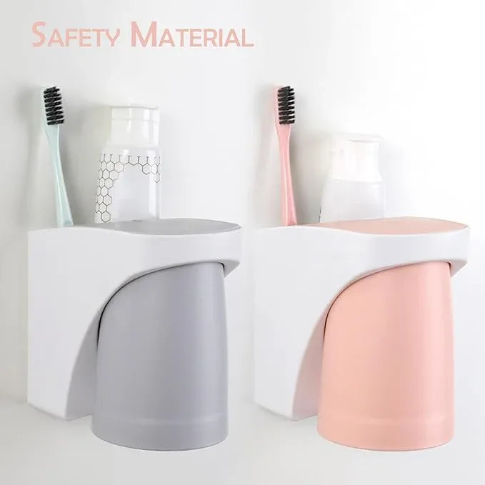 Toothbrush Holder Suction Cup Set, sgzscl Bathroom Storage Organizer Space Saving for Family Members Father Mother and Son/Daughter (Purple White) - ModernBath