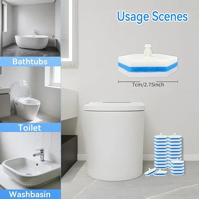 Aimery 100 Counts Blue Disposable Toilet Bowl Cleaning Wand Refills Compatible With Clorox(100,Blue) - ModernBath