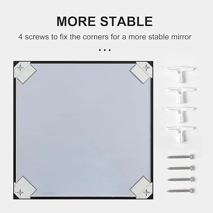 LEDLUX 28x28 Inch Black Bathroom Mirror, Copper-Free Aluminum Alloy Frame Vanity Mirror, Rectangle Wall Mounted Modern Mirror for Bedroom/Living Room/Porch Horizontal or Vertical - ModernBath