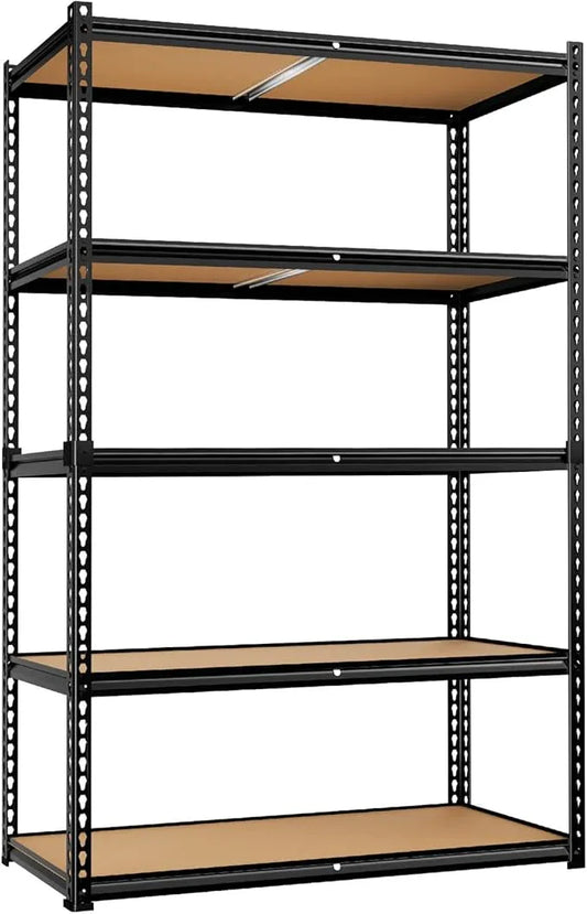 LEVELEVE 5-Tier Storage Shelving Unit, 2020 lbs Capacity, Heavy Duty Adjustable Metal Utility Shelf, 48" L x 18" W x 73" H for Garage, Kitchen, Pantry, Basement, Bathroom, Laundry - ModernBath