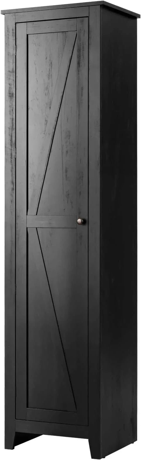 Giantex Tall Storage Cabinet Free Standing Floor Storage Tower with Four Shelves and Single Door, Narrow Cabinet for Bedroom, Living Room, Bathroom 17x16x72 Inch Utility Storage Cabinet (Black) - ModernBath