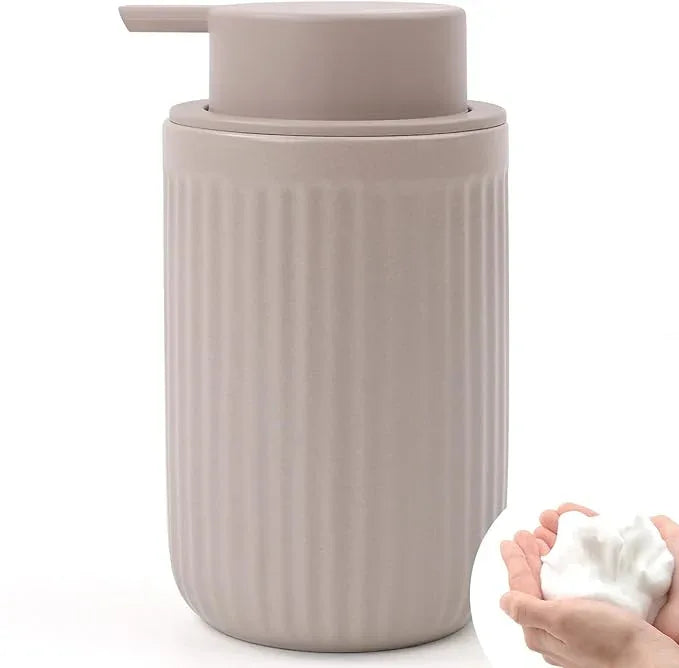 BosilunLife Foam Hand Soap Dispenser - Ceramic Foaming Soap Dispenser for Bathroom 12oz Refillable Liquid Lotion Soap Dispenser with Rust-Proof Foaming Pump for Countertop - ModernBath