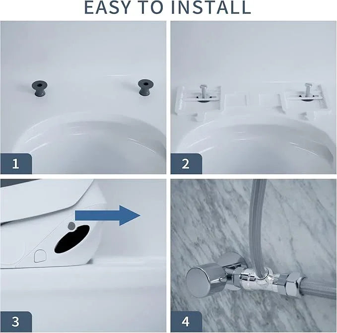 Bejoan X1 Electric Bidet Seat for Elongated Toilets with Remote Control- Electronic Heated Toilet Seat with Endless Warm Water and Multifunctional Wash Functions，White，Easy Installation - ModernBath