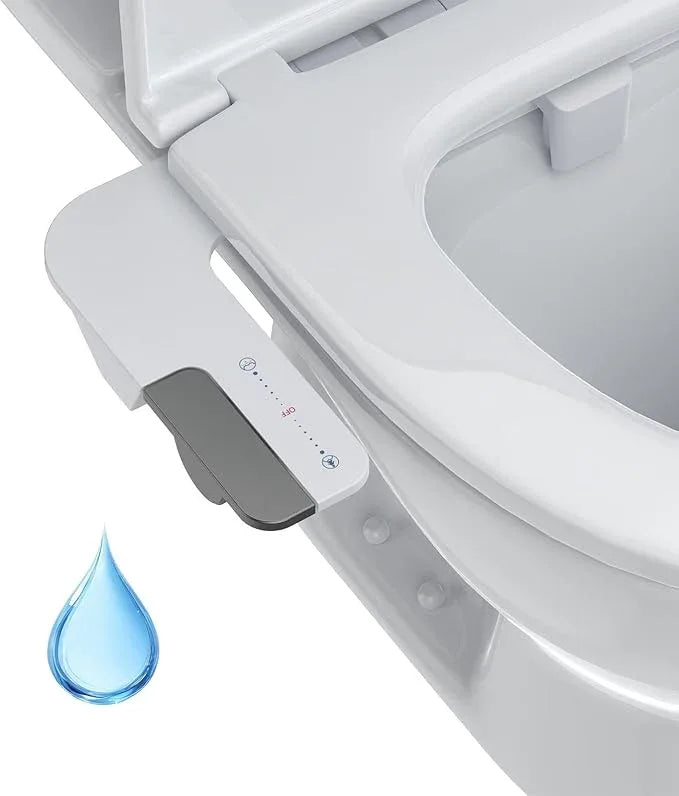 Bidet Attachment for Toilet, Non-Electric Bidet Self-Cleaning Dual Nozzle (Feminine/Rear Wash), Cold Water Bidets Sprayer for Existing Toilets Cover with Adjustable Pressure, Easy to Install, Grey - ModernBath