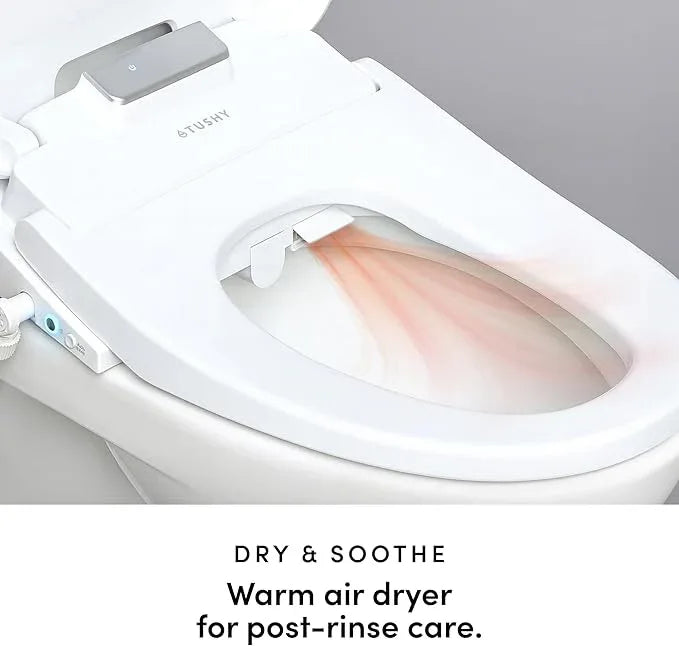 TUSHY Aura Luxury Electric Bidet Seat | Heated Toilet Seat with Temperature Control, Instant Adjustable Warm Water & Dryer for a Soothing Clean (Remote Control & Auto Open w/Soft Close Lid), Elongated - ModernBath