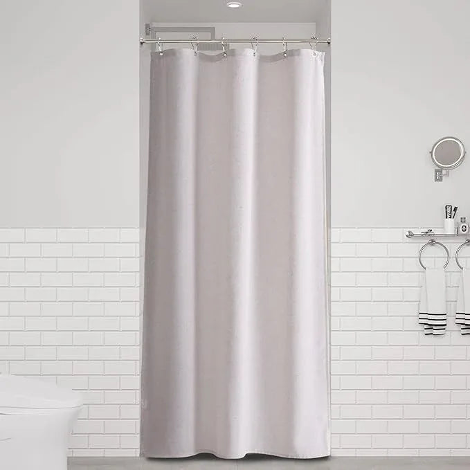 Naturoom 36 Inch Shower Curtain - Stall Narrow Half Green Linen Ultra Thick Fabric Shower Curtain Set with Hooks, Boho Farmhouse Rustic RV Camper Bath Curtains for Bathroom, Champagne, 36x72 - ModernBath