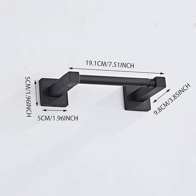 Matte Black Toilet Paper Holder Wall Mount, Bathroom Toilet Paper Holder for SUS 304 Stainless Steel, Double Post Pivoting Square Toilet Paper Roll Holder for Bathroom RV Paper Towels for TP - ModernBath
