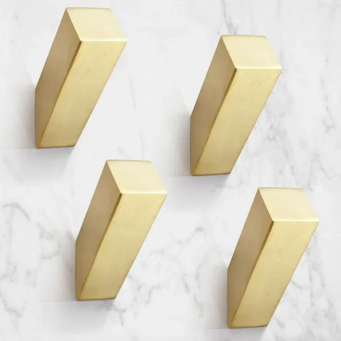 NINETREX Gold Towel Hooks for Bathroom Modern Wall Mounted Heavy Duty SUS304 Stainless Steel Hook ，Square Robe Hooks for Bathroom Kitchen Entryway，Brushed Gold，4 Pack - ModernBath